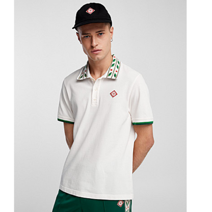 Laurel piqué white polo shirt