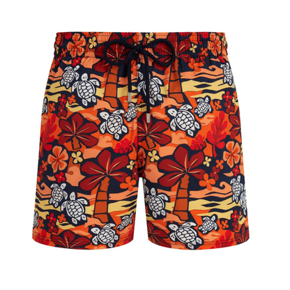 Stretch Short Swim Trunks Monoi Turtles
