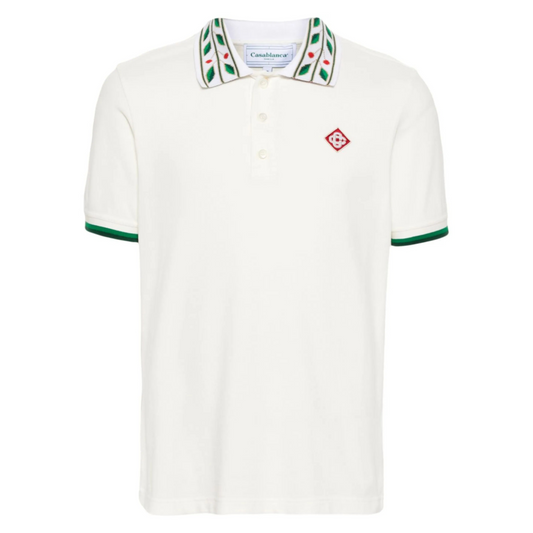 Laurel piqué white polo shirt