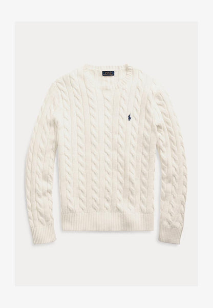 CABLE-KNIT COTTON SWEATER - JUMPER - BEIGE